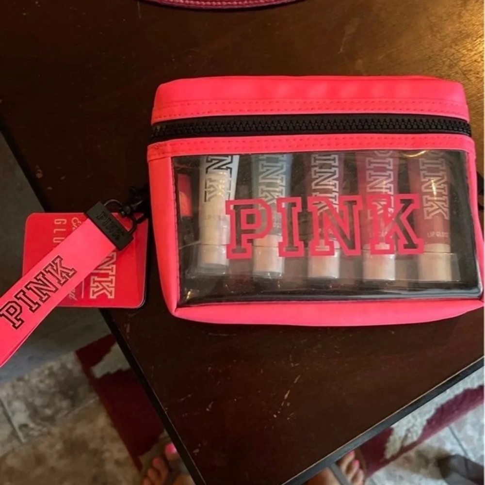 Vs pink lip gloss pouch new